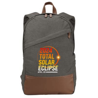 2024 Total Solar Eclipse April 08 2024 Cotton Canvas Backpack