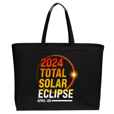 2024 Total Solar Eclipse April 08 2024 Cotton Canvas Jumbo Tote