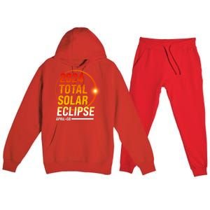 2024 Total Solar Eclipse April 08 2024 Premium Hooded Sweatsuit Set