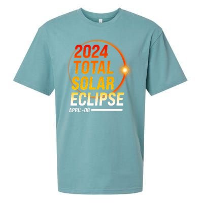 2024 Total Solar Eclipse April 08 2024 Sueded Cloud Jersey T-Shirt