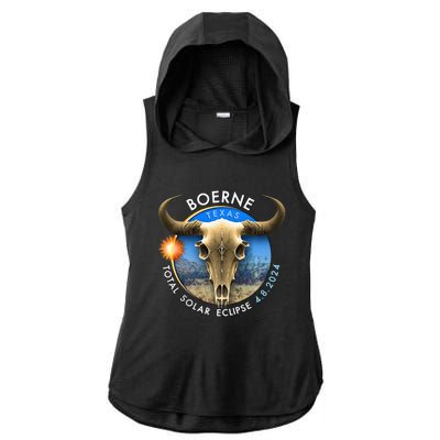 2024 Total Solar Eclipse Totality Boerne Texas 29 Ladies PosiCharge Tri-Blend Wicking Draft Hoodie Tank