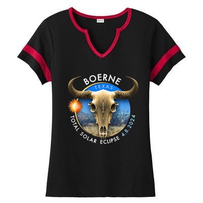 2024 Total Solar Eclipse Totality Boerne Texas 29 Ladies Halftime Notch Neck Tee