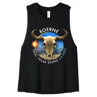 2024 Total Solar Eclipse Totality Boerne Texas 29 Women's Racerback Cropped Tank