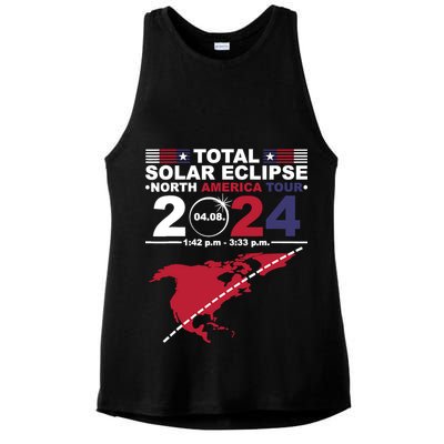 2024 Total Solar Eclipse April 8 Path Of The Eclipse Ladies PosiCharge Tri-Blend Wicking Tank