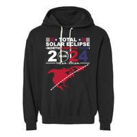 2024 Total Solar Eclipse April 8 Path Of The Eclipse Garment-Dyed Fleece Hoodie
