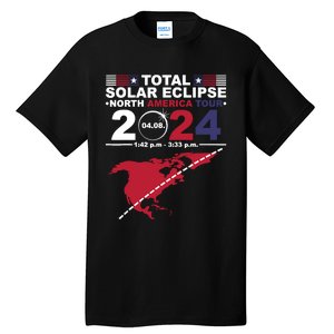 2024 Total Solar Eclipse April 8 Path Of The Eclipse Tall T-Shirt