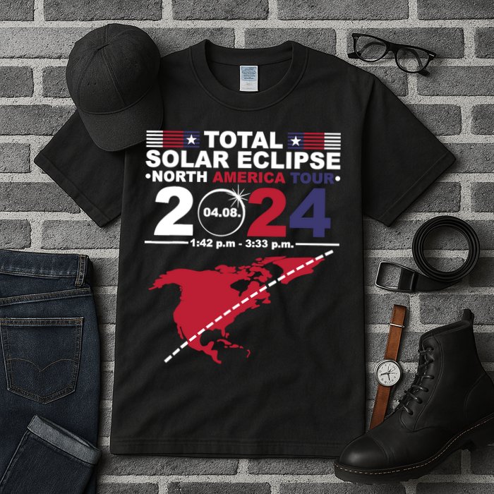 2024 Total Solar Eclipse April 8 Path Of The Eclipse Tall T-Shirt