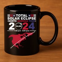 2024 Total Solar Eclipse April 8 Path Of The Eclipse 11oz C Handle Ceramic Mug
