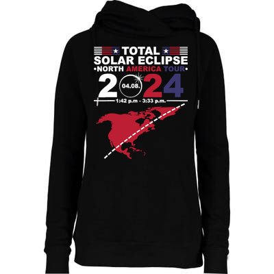 2024 Total Solar Eclipse April 8 Path Of The Eclipse Womens Funnel Neck Pullover Hood