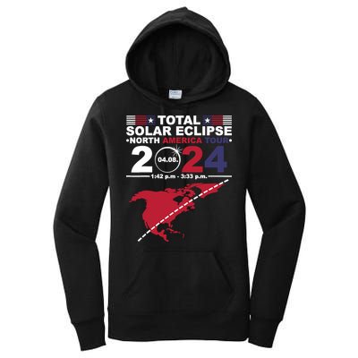 2024 Total Solar Eclipse April 8 Path Of The Eclipse Women's Pullover Hoodie