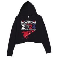 2024 Total Solar Eclipse April 8 Path Of The Eclipse Crop Fleece Hoodie