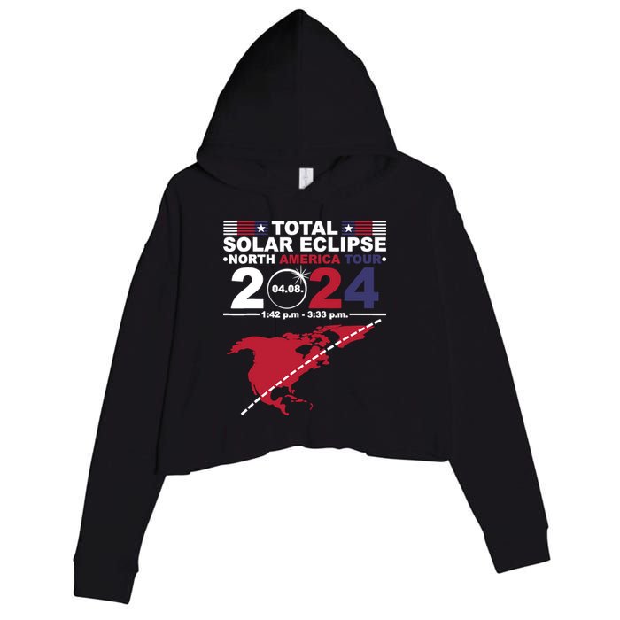 2024 Total Solar Eclipse April 8 Path Of The Eclipse Crop Fleece Hoodie