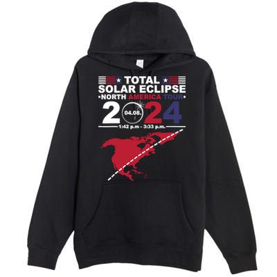 2024 Total Solar Eclipse April 8 Path Of The Eclipse Premium Pullover Hoodie