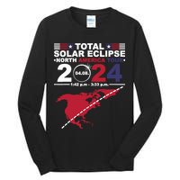 2024 Total Solar Eclipse April 8 Path Of The Eclipse Tall Long Sleeve T-Shirt