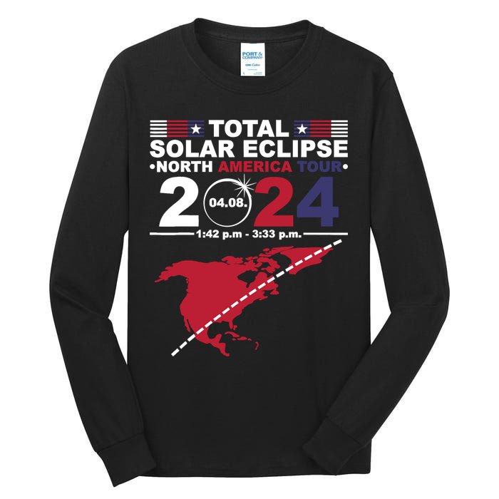 2024 Total Solar Eclipse April 8 Path Of The Eclipse Tall Long Sleeve T-Shirt
