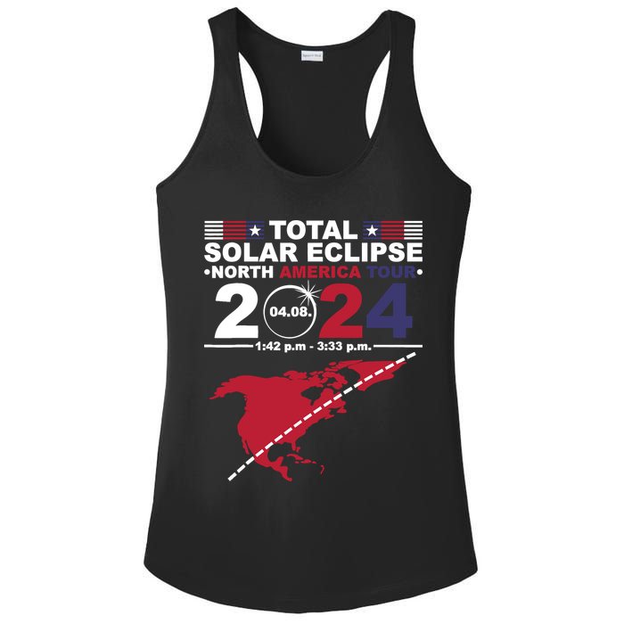 2024 Total Solar Eclipse April 8 Path Of The Eclipse Ladies PosiCharge Competitor Racerback Tank