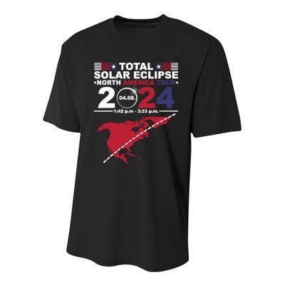 2024 Total Solar Eclipse April 8 Path Of The Eclipse Youth Performance Sprint T-Shirt