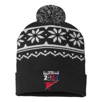 2024 Total Solar Eclipse April 8 Path Of The Eclipse USA-Made Snowflake Beanie