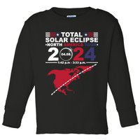 2024 Total Solar Eclipse April 8 Path Of The Eclipse Toddler Long Sleeve Shirt