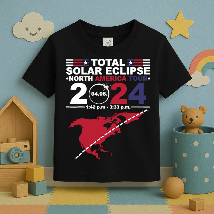 2024 Total Solar Eclipse April 8 Path Of The Eclipse Toddler T-Shirt