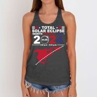 2024 Total Solar Eclipse April 8 Path Of The Eclipse Women's Knotted Racerback Tank