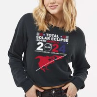 2024 Total Solar Eclipse April 8 Path Of The Eclipse Cropped Pullover Crew