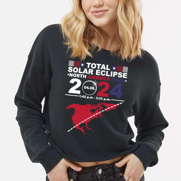2024 Total Solar Eclipse April 8 Path Of The Eclipse Cropped Pullover Crew