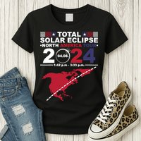 2024 Total Solar Eclipse April 8 Path Of The Eclipse Womens T-Shirt