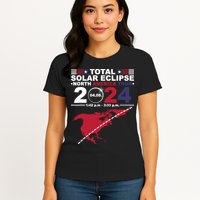 2024 Total Solar Eclipse April 8 Path Of The Eclipse Womens T-Shirt