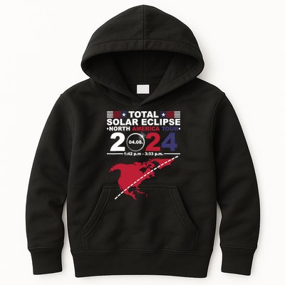 2024 Total Solar Eclipse April 8 Path Of The Eclipse Kids Hoodie
