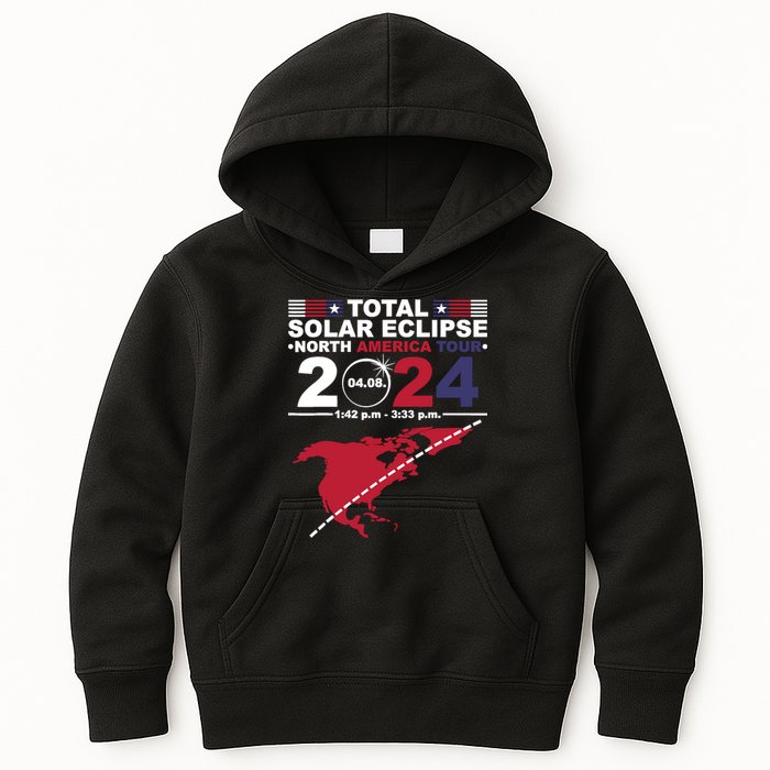2024 Total Solar Eclipse April 8 Path Of The Eclipse Kids Hoodie