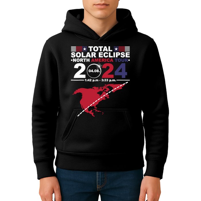 2024 Total Solar Eclipse April 8 Path Of The Eclipse Kids Hoodie
