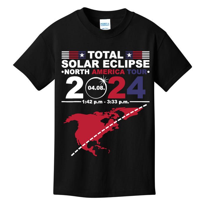 2024 Total Solar Eclipse April 8 Path Of The Eclipse Kids T-Shirt