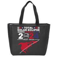 2024 Total Solar Eclipse April 8 Path Of The Eclipse Zip Tote Bag