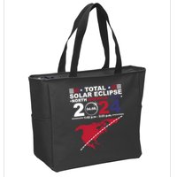 2024 Total Solar Eclipse April 8 Path Of The Eclipse Zip Tote Bag