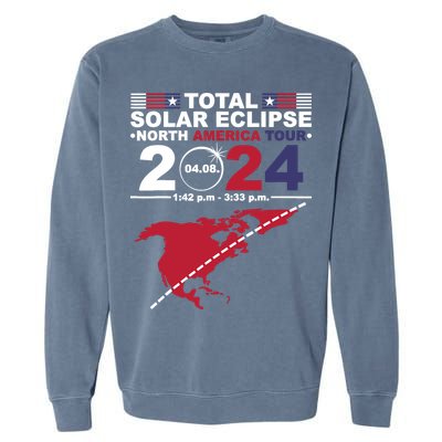 2024 Total Solar Eclipse April 8 Path Of The Eclipse Garment-Dyed Sweatshirt
