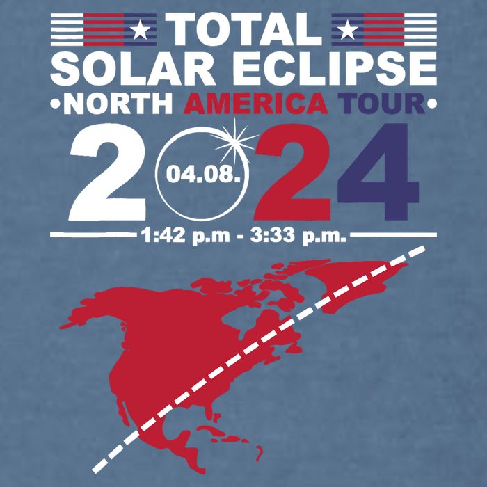 2024 Total Solar Eclipse April 8 Path Of The Eclipse Garment-Dyed Sweatshirt