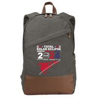 2024 Total Solar Eclipse April 8 Path Of The Eclipse Cotton Canvas Backpack