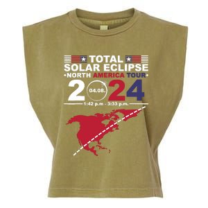 2024 Total Solar Eclipse April 8 Path Of The Eclipse Garment-Dyed Women's Muscle Tee