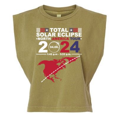 2024 Total Solar Eclipse April 8 Path Of The Eclipse Garment-Dyed Women's Muscle Tee