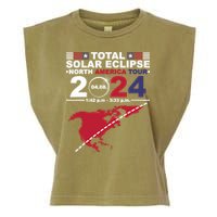 2024 Total Solar Eclipse April 8 Path Of The Eclipse Garment-Dyed Women's Muscle Tee