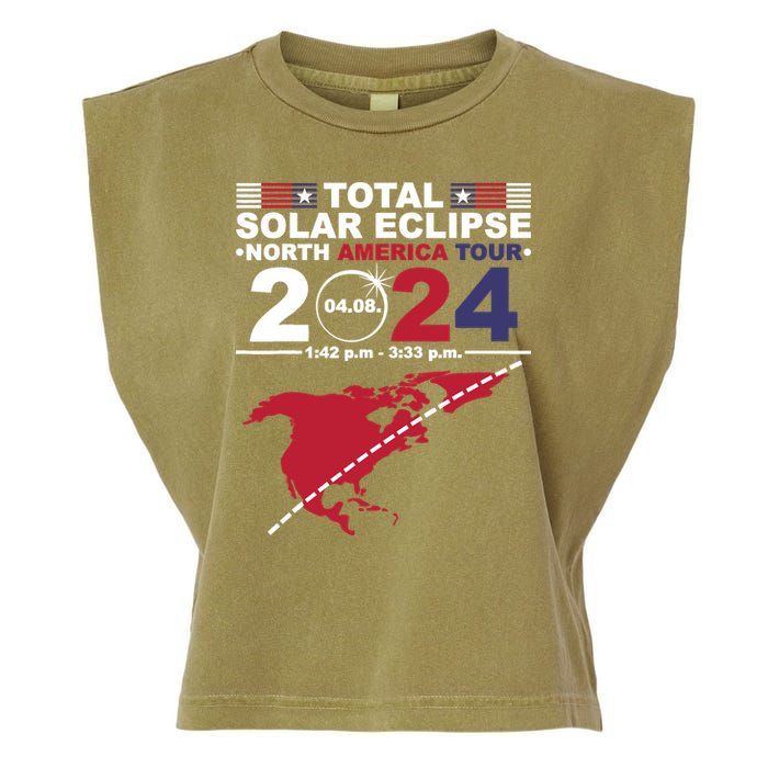 2024 Total Solar Eclipse April 8 Path Of The Eclipse Garment-Dyed Women's Muscle Tee