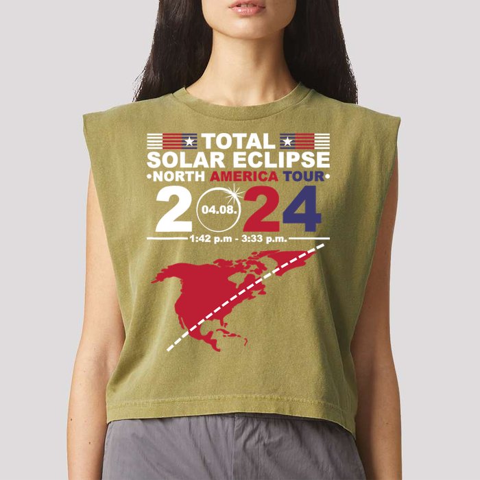2024 Total Solar Eclipse April 8 Path Of The Eclipse Garment-Dyed Women's Muscle Tee