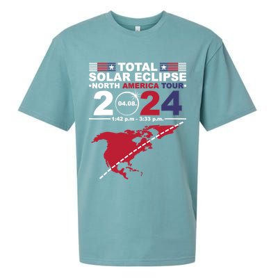 2024 Total Solar Eclipse April 8 Path Of The Eclipse Sueded Cloud Jersey T-Shirt