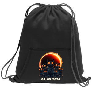 2024 Total Solar Eclipse Cat Matching Family or Friends Sweatshirt Cinch Pack Bag