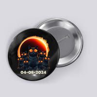2024 Total Solar Eclipse Cat Matching Family or Friends Button