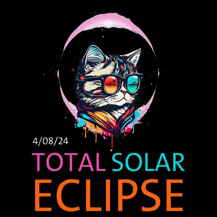 2024 Total Solar Eclipse Cat Wearing Solar Eclipse Glasses Impact Tech Backpack