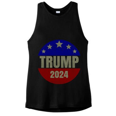 2024 Trump, Save America Again USA Flag Ladies PosiCharge Tri-Blend Wicking Tank
