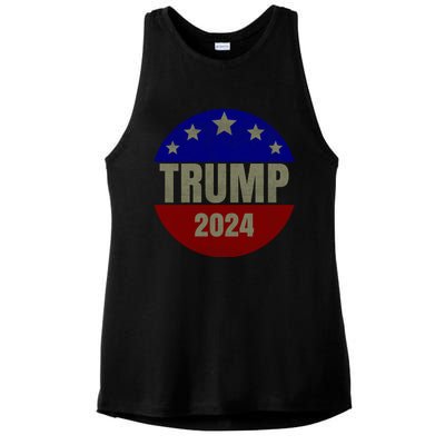 2024 Trump, Save America Again USA Flag Ladies PosiCharge Tri-Blend Wicking Tank