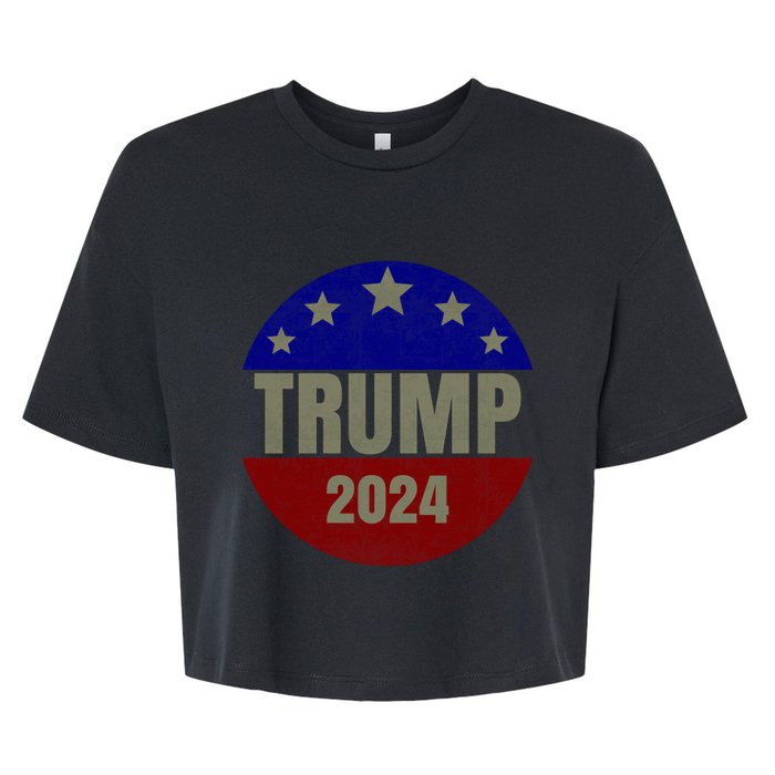 2024 Trump, Save America Again USA Flag Bella+Canvas Jersey Crop Tee